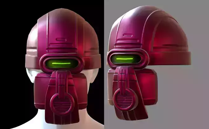 Gas mask helmet 3d model scifi Low-poly 