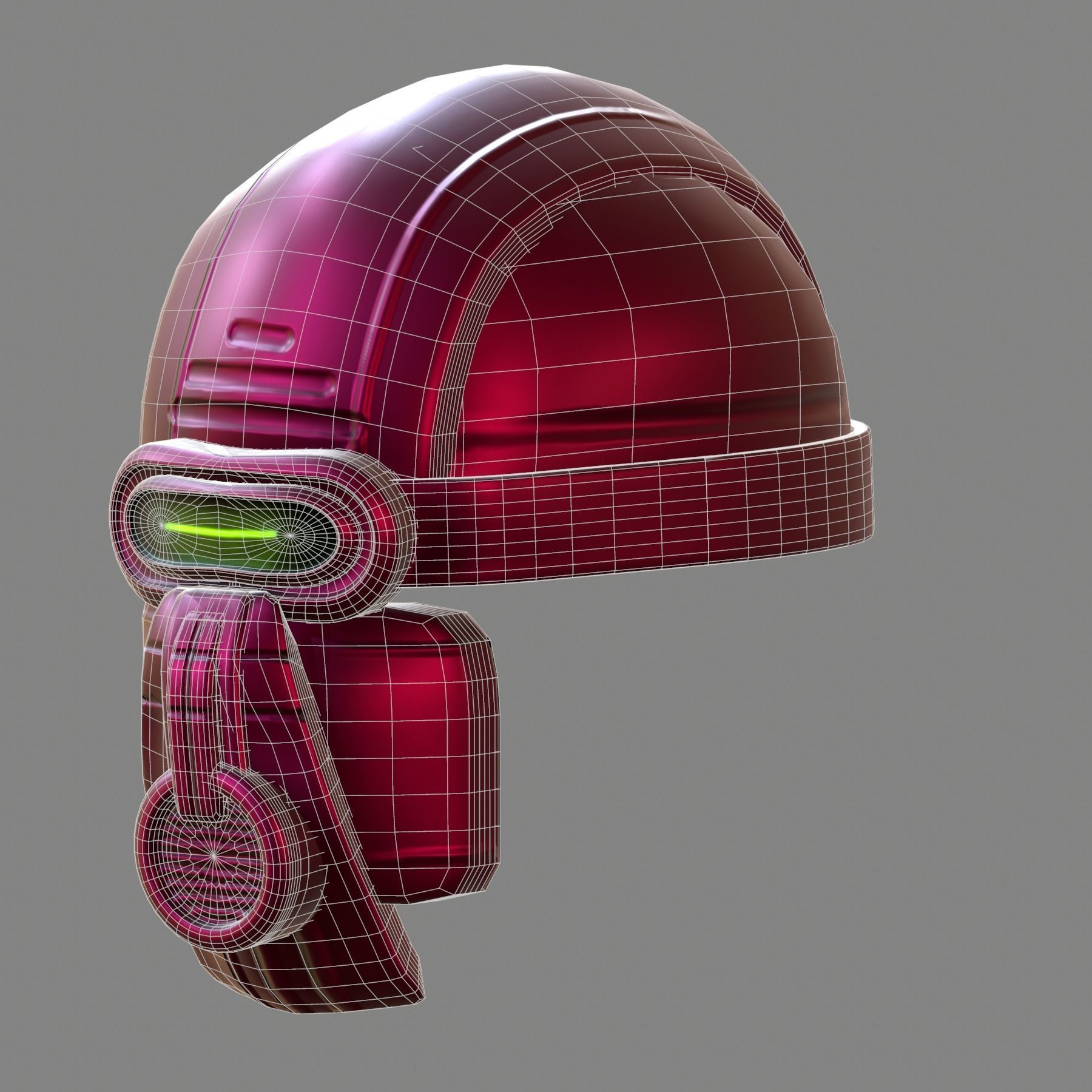 Gas mask helmet 3d model scifi Low-poly Low-poly 3D model_7