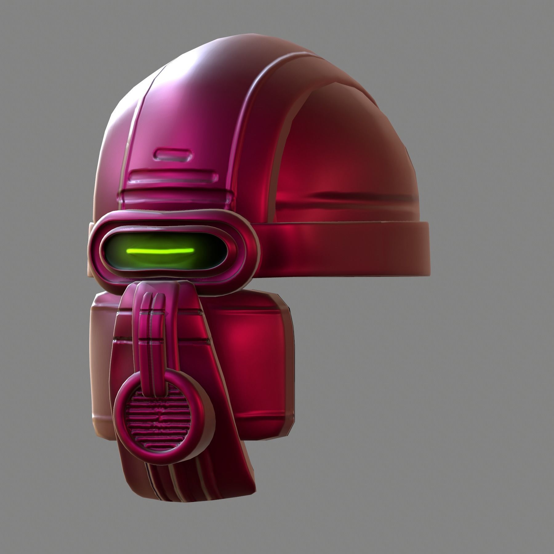 Gas mask helmet 3d model scifi Low-poly Low-poly 3D model_3