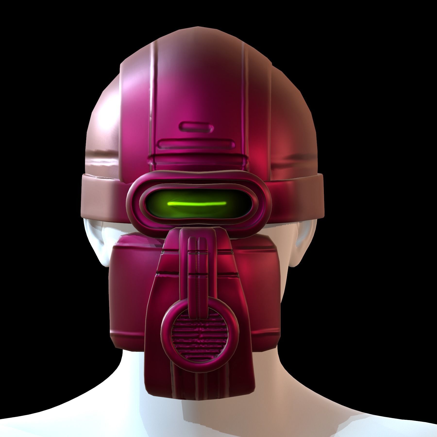 Gas mask helmet 3d model scifi Low-poly Low-poly 3D model_1