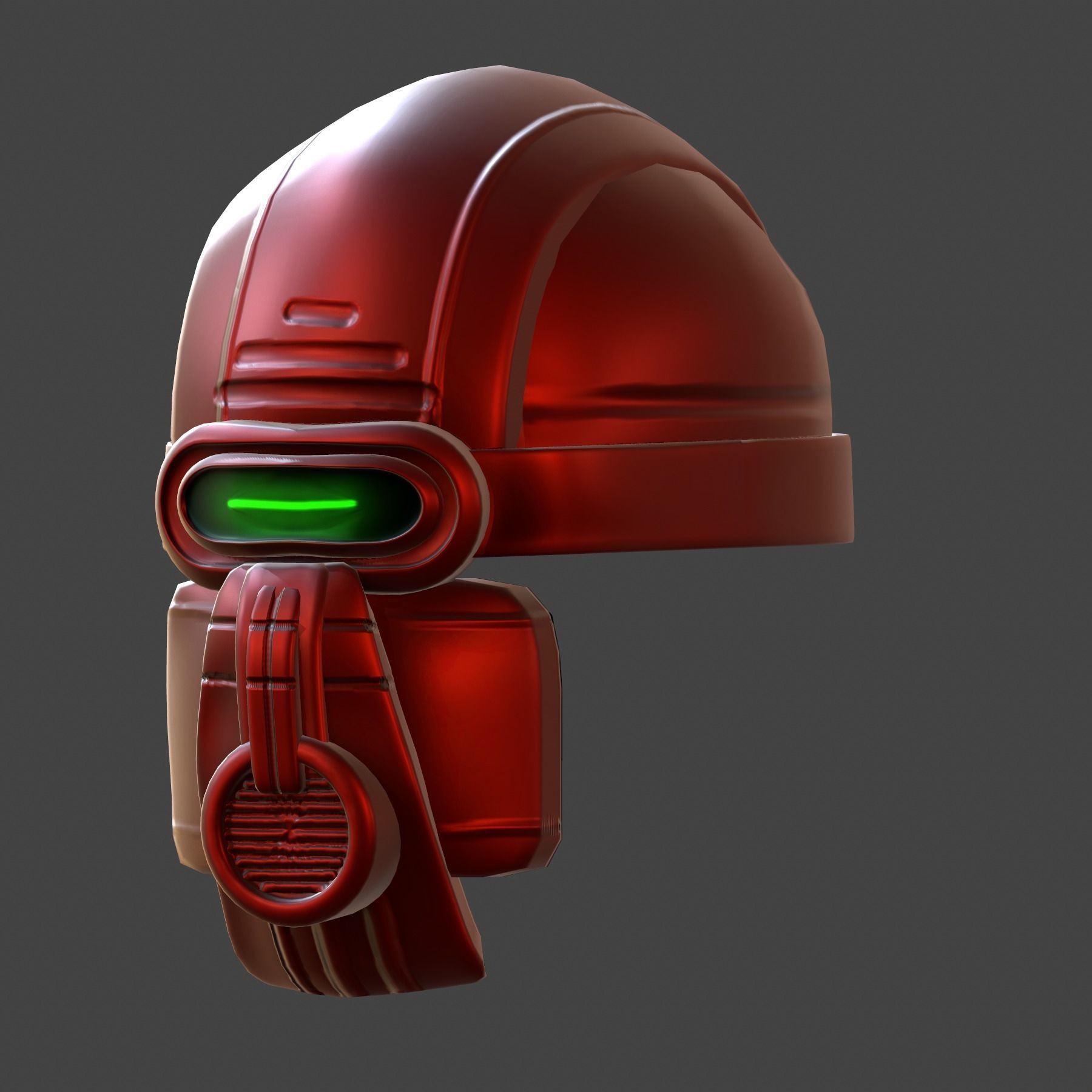 Gas mask helmet 3d model scifi Low-poly Low-poly 3D model Low-poly 3D model_3