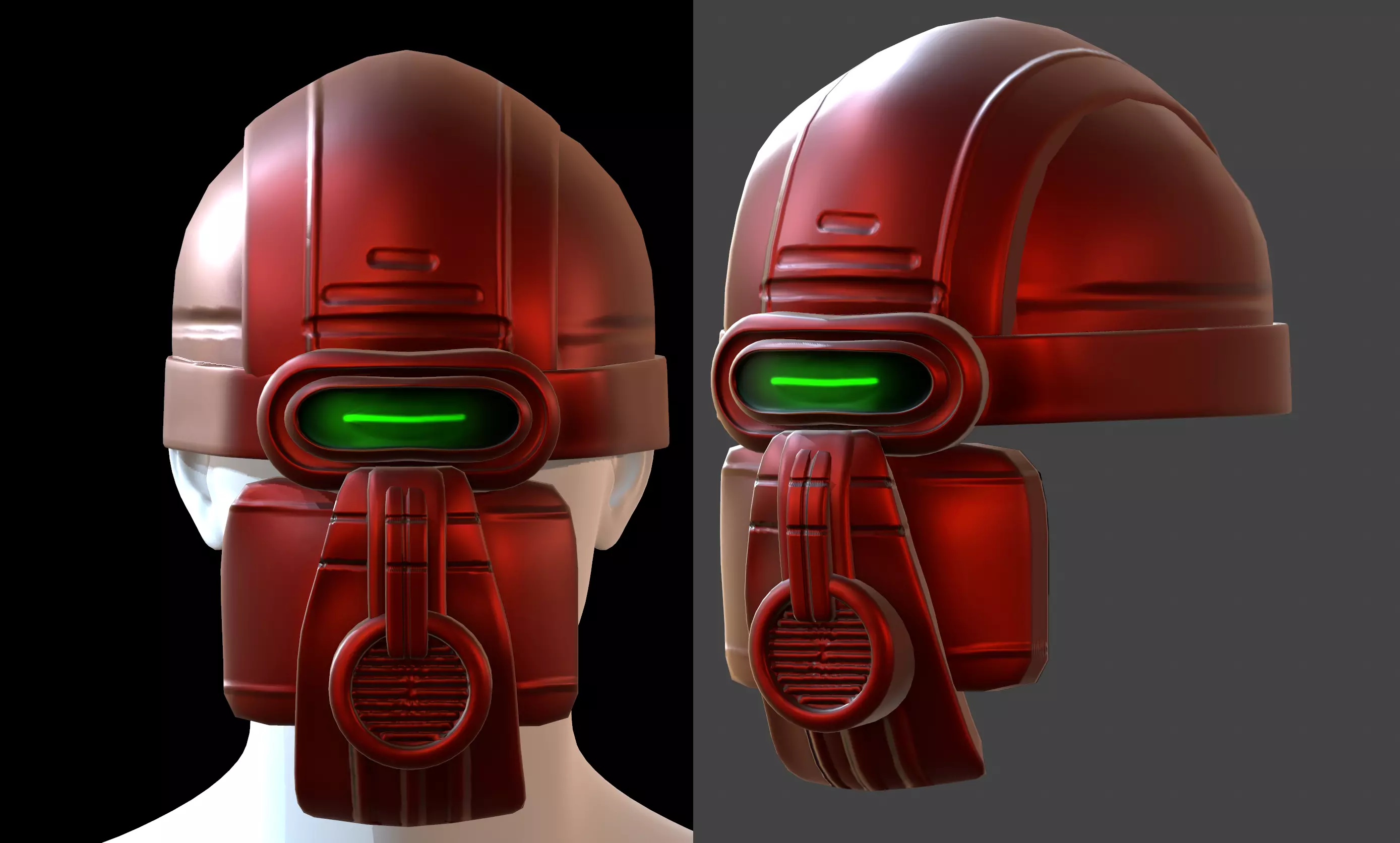 Gas mask helmet 3d model scifi Low-poly Low-poly 3D model Low-poly 3D model_0