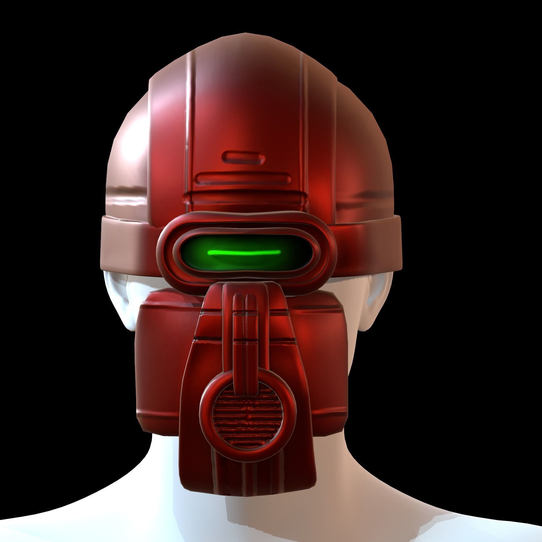 Gas mask helmet 3d model scifi Low-poly Low-poly 3D model Low-poly 3D model_1