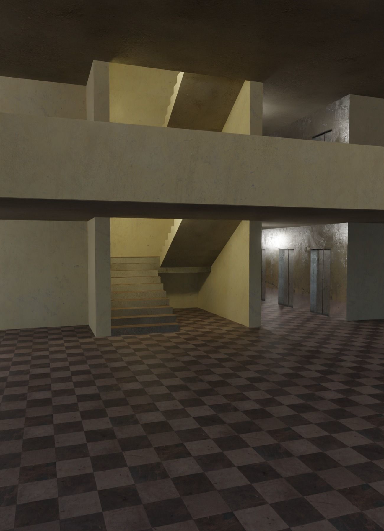 Skyscraper in ten variants with interior Low-poly 3D model_9