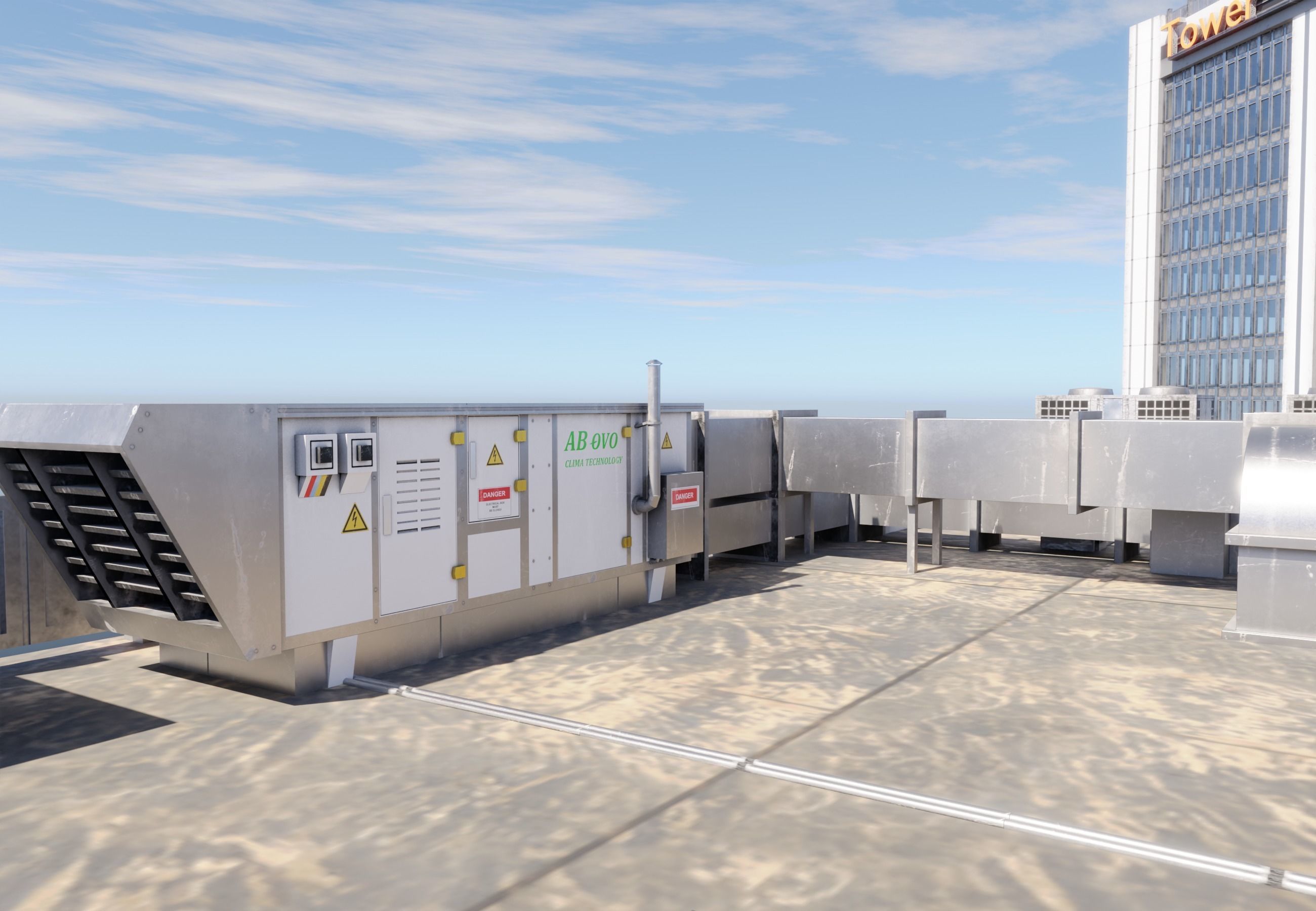 Skyscraper in ten variants with interior Low-poly 3D model_4