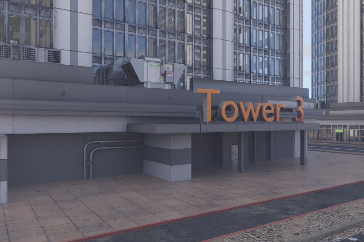 Skyscraper in ten variants with interior Low-poly 3D model_5