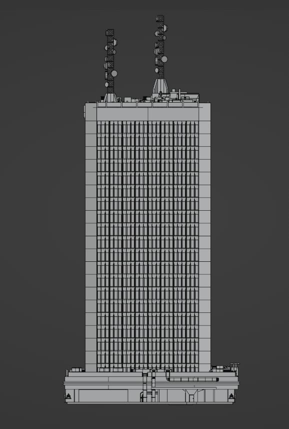 Skyscraper in ten variants with interior Low-poly 3D model_27