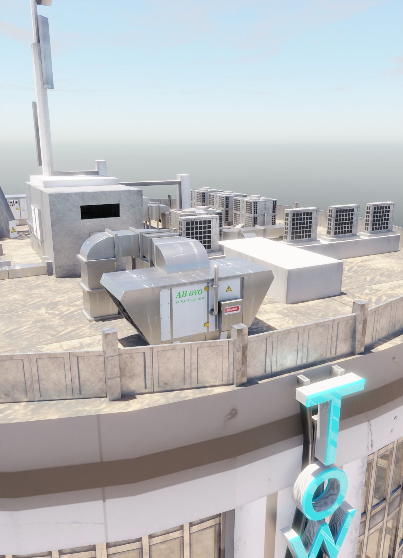 Skyscraper in ten variants with interior Low-poly 3D model_3