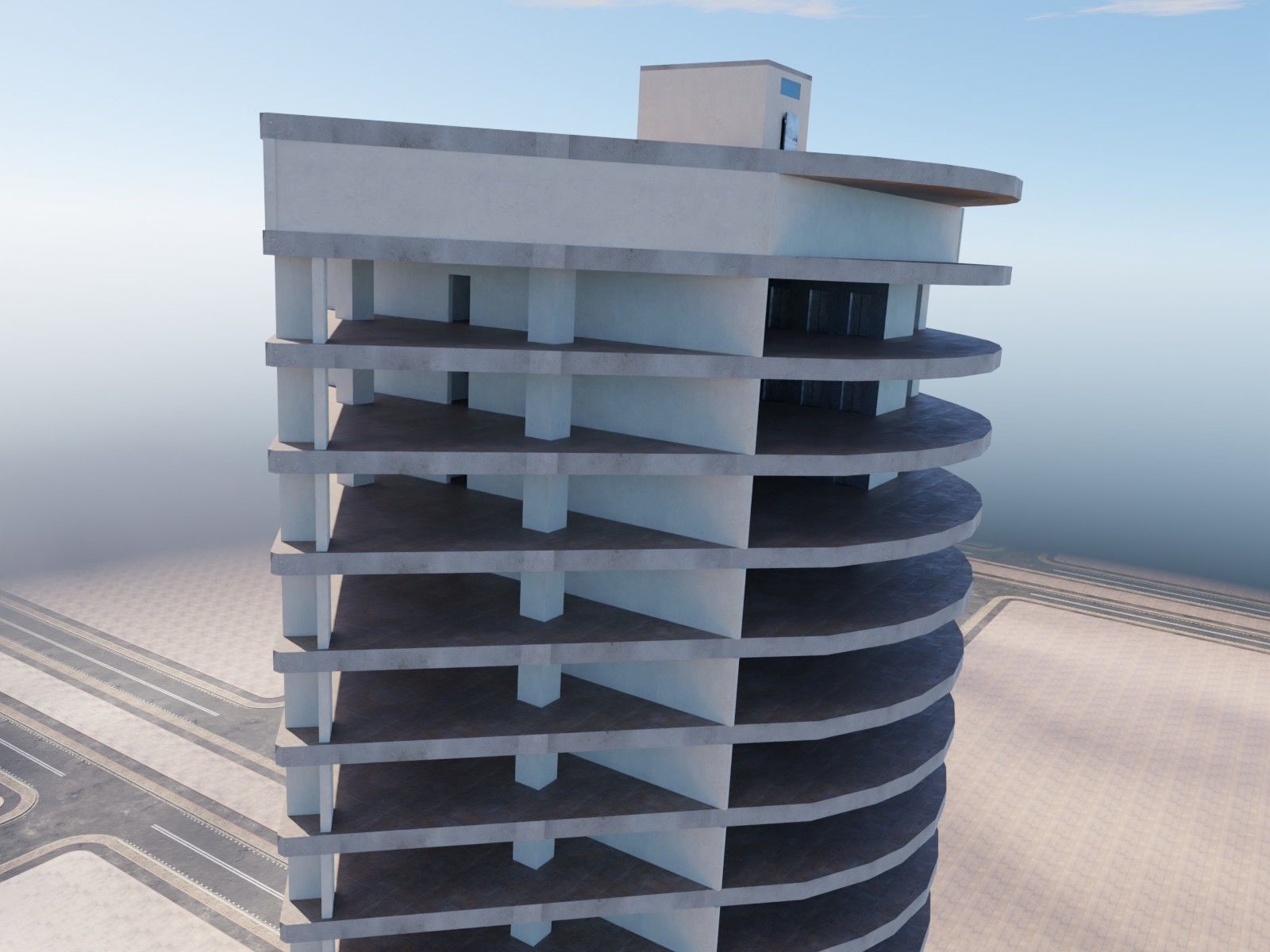 Skyscraper in ten variants with interior Low-poly 3D model_19