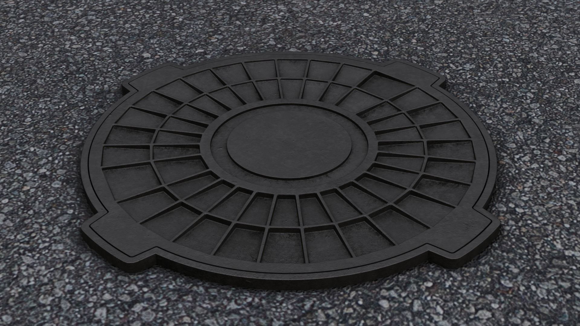 Sewerage hatchways set 3D model_4