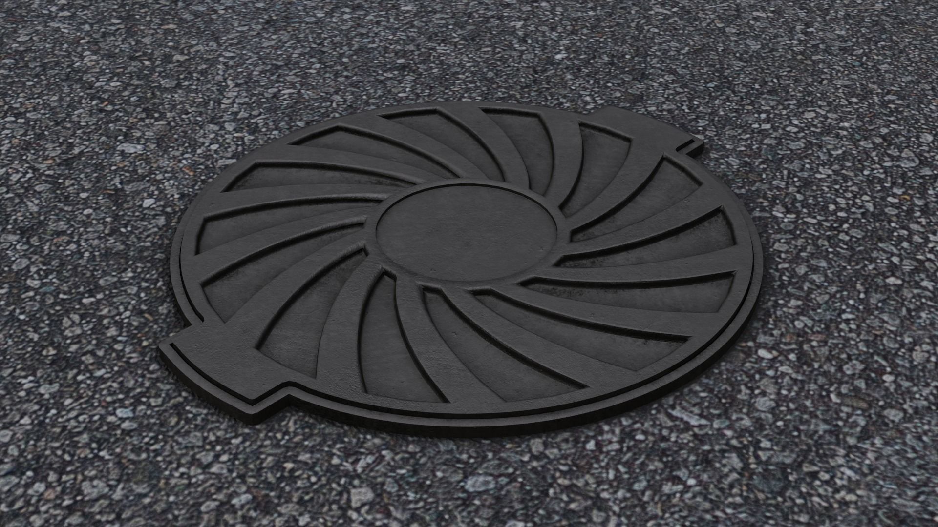 Sewerage hatchways set 3D model_8