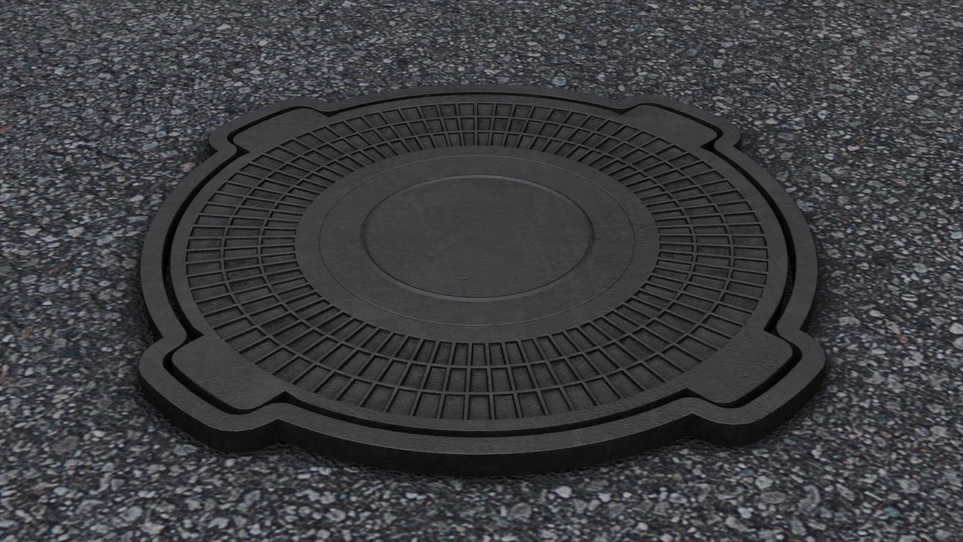 Sewerage hatchways set 3D model_6