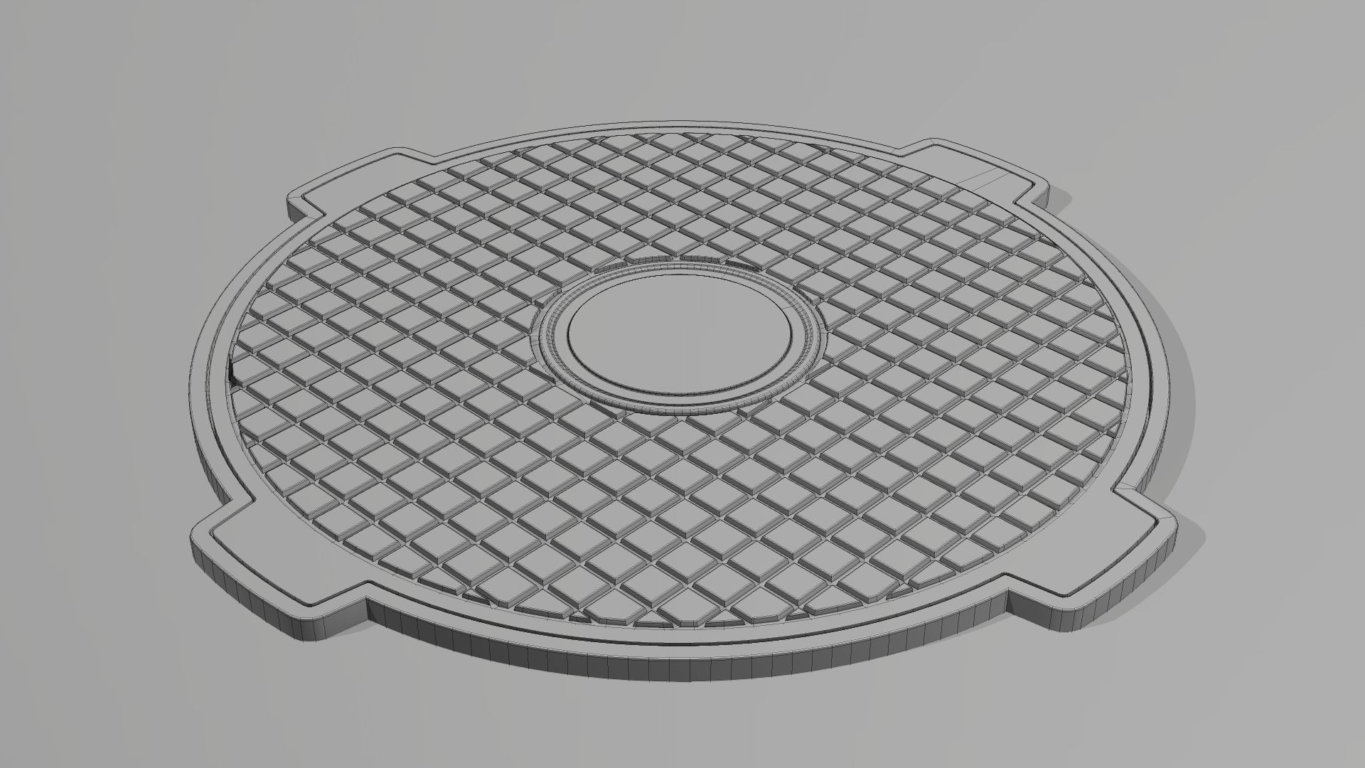 Sewerage hatchways set 3D model_3