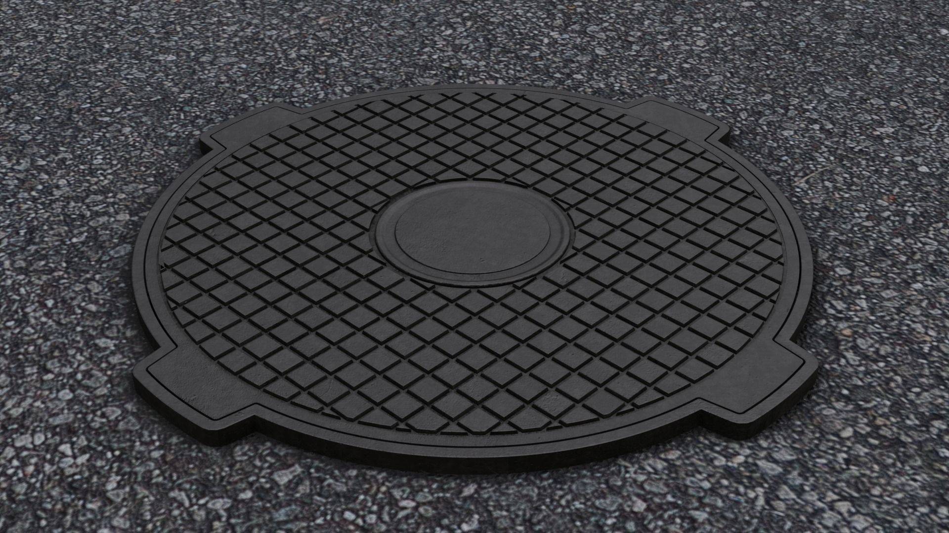 Sewerage hatchways set 3D model_2