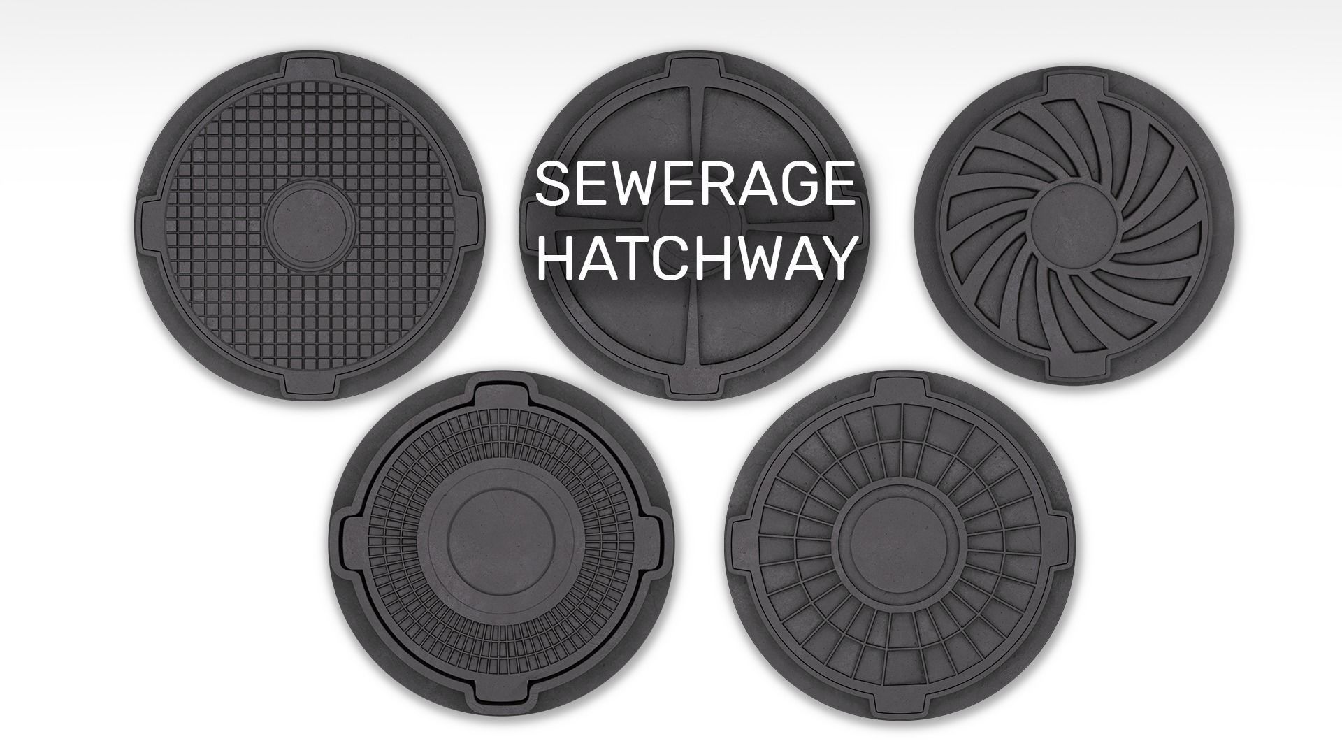 Sewerage hatchways set 3D model_0