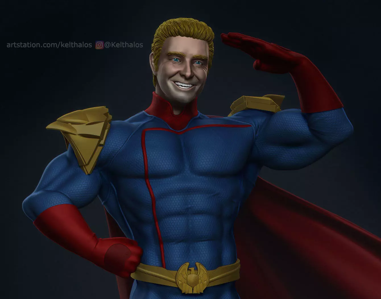 Homelander 3D-Print man dressed as superhero 3D print model_0