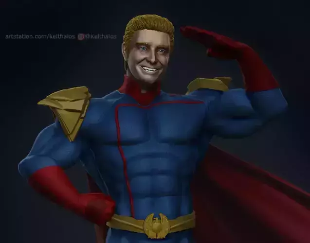 Homelander 3D-Print man dressed as superhero 3D print model
