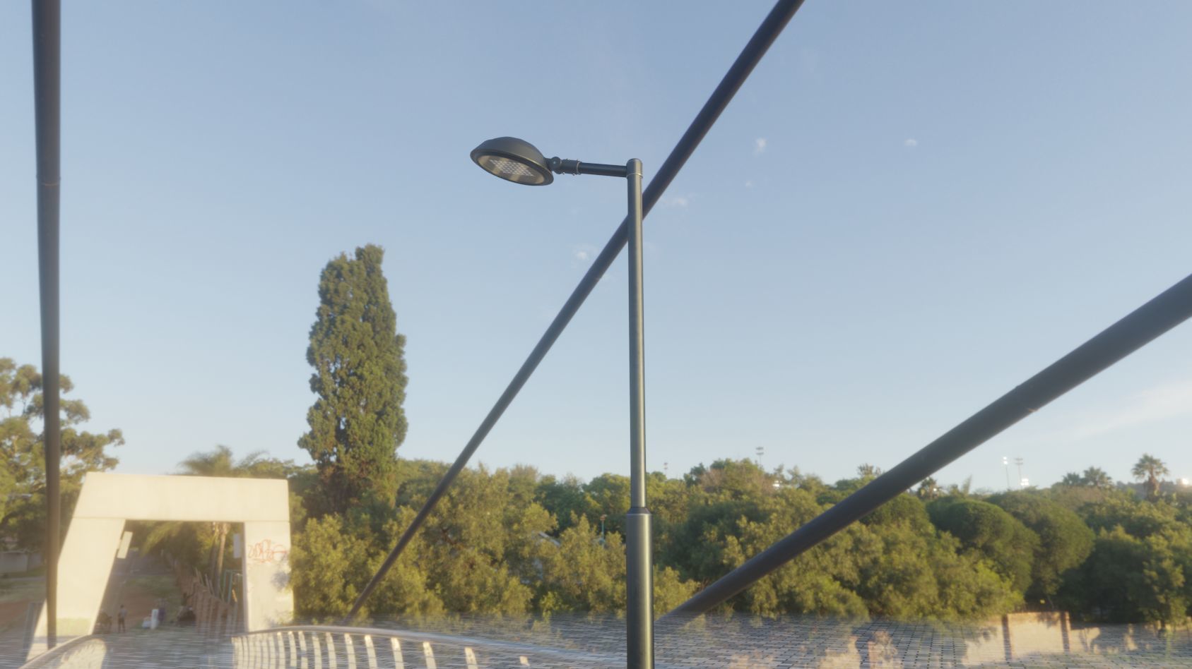 Street Light 15 version 1 3m with pole 3 Low-poly 3D model_83