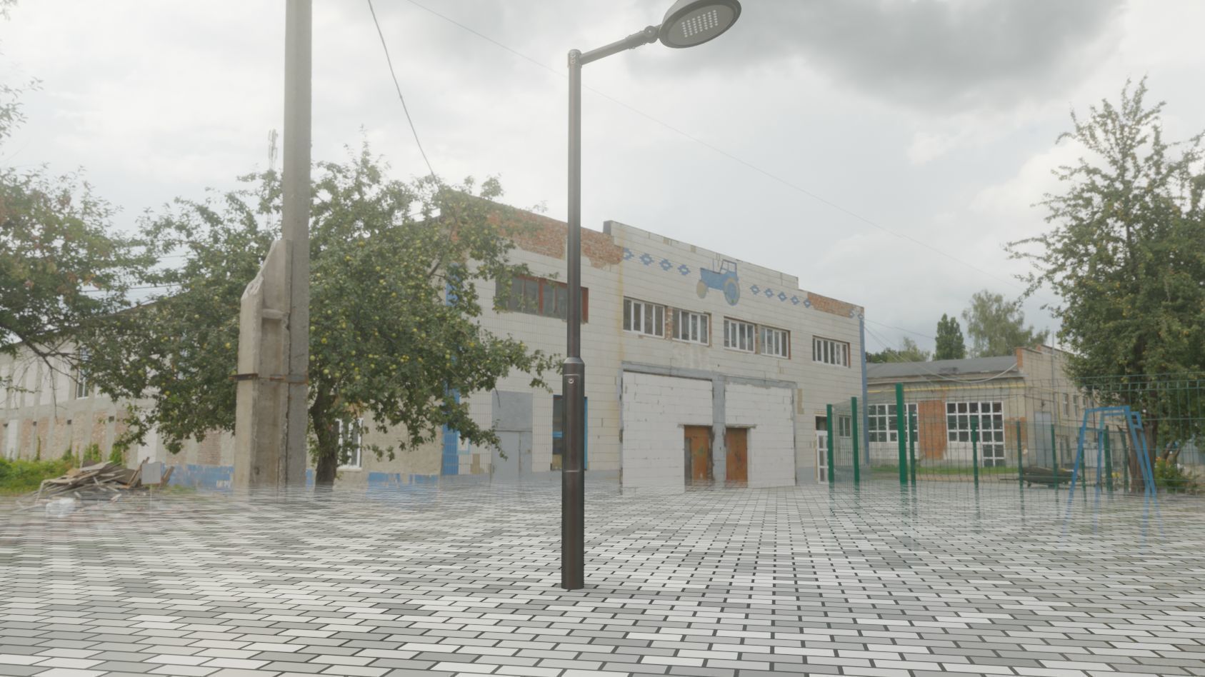 Street Light 15 version 1 3m with pole 3 Low-poly 3D model_9