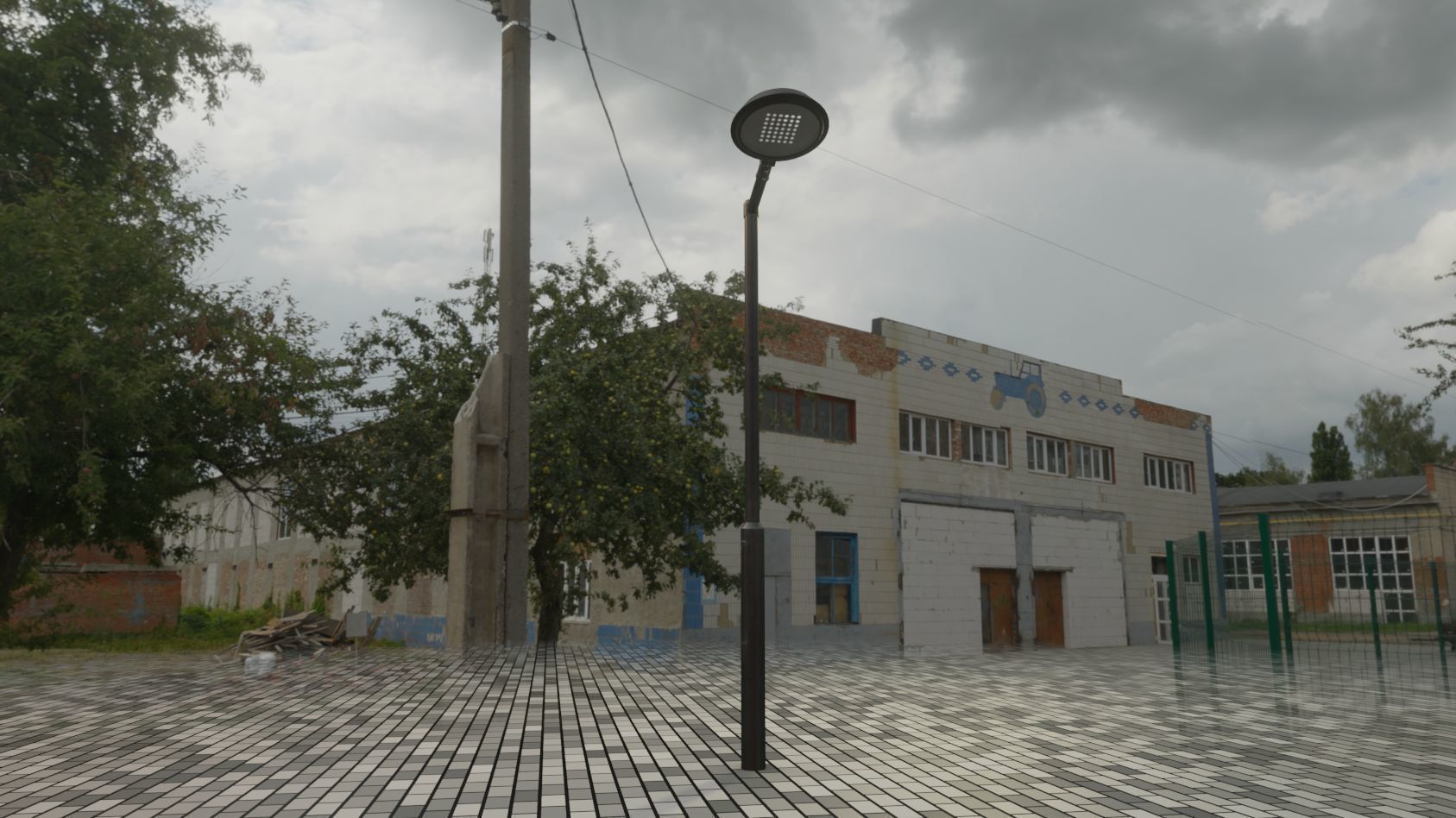 Street Light 15 version 1 3m with pole 3 Low-poly 3D model_40