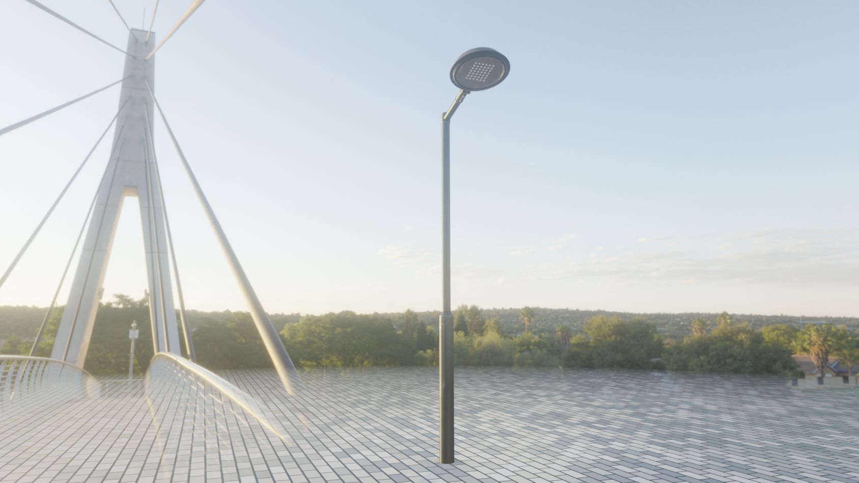 Street Light 15 version 1 3m with pole 3 Low-poly 3D model_1