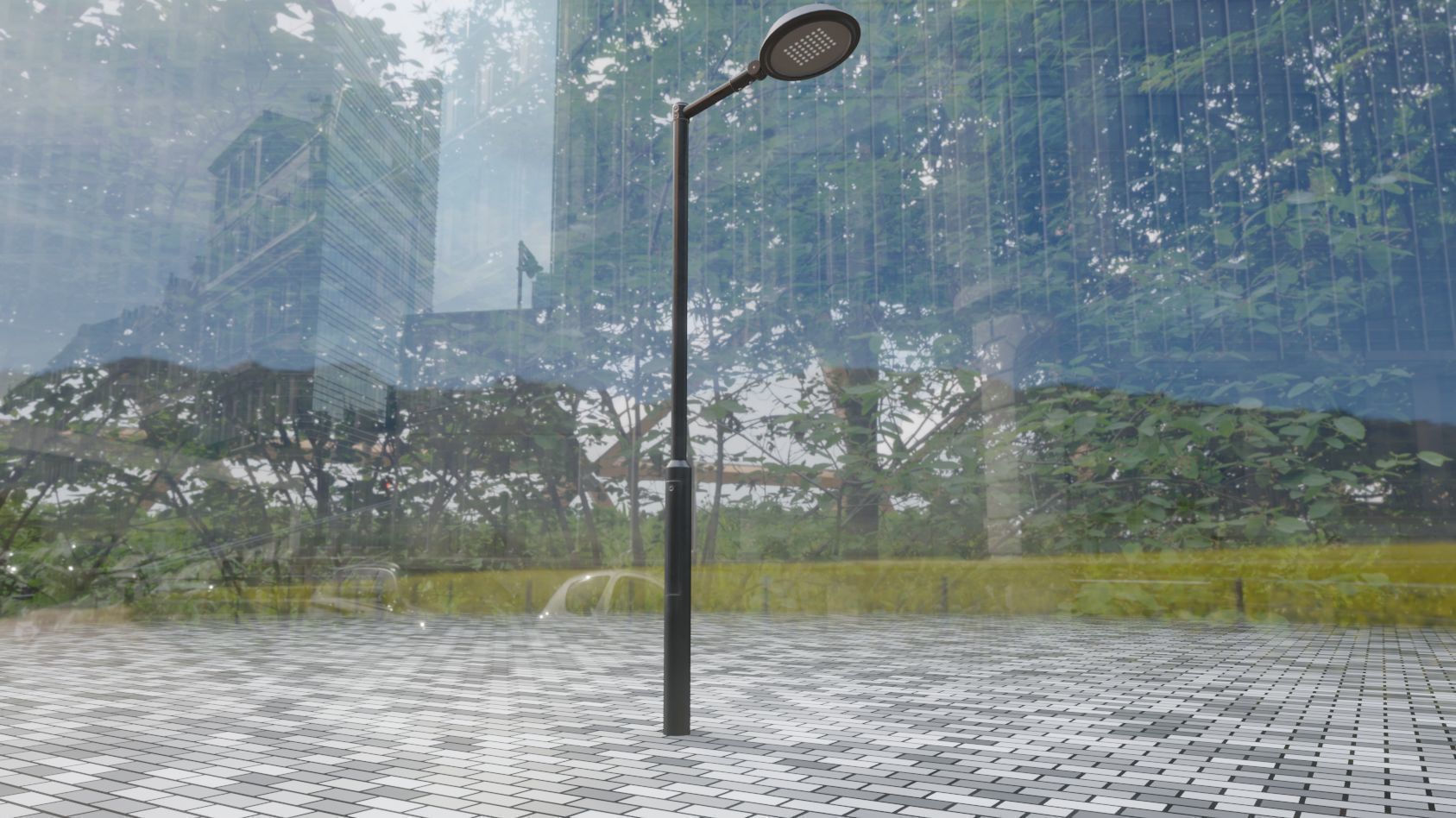 Street Light 15 version 1 3m with pole 3 Low-poly 3D model_11