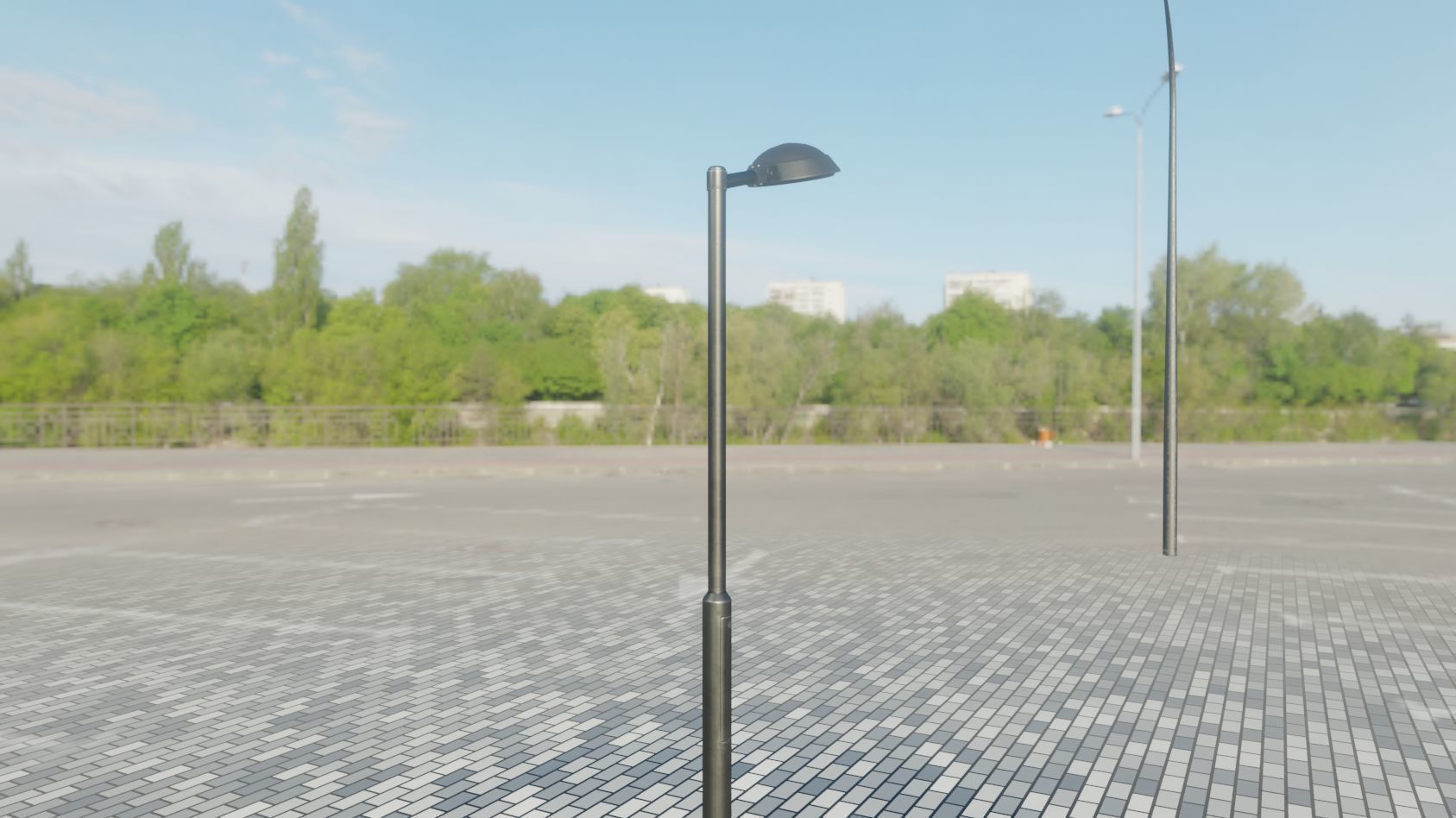 Street Light 15 version 1 3m with pole 3 Low-poly 3D model_59