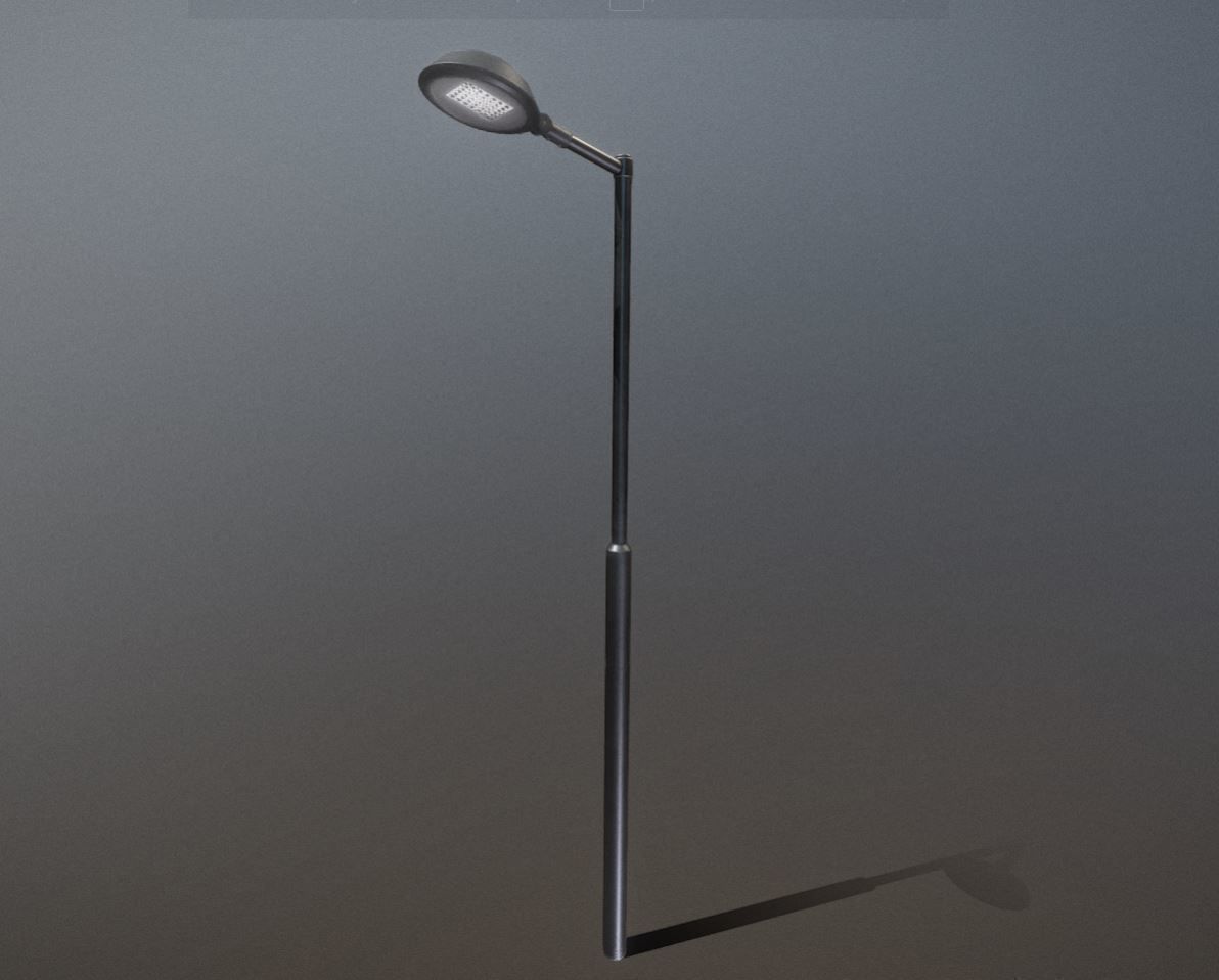 Street Light 15 version 1 3m with pole 3 Low-poly 3D model_5