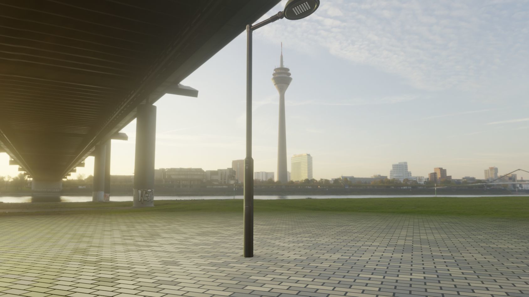 Street Light 15 version 1 3m with pole 3 Low-poly 3D model_10