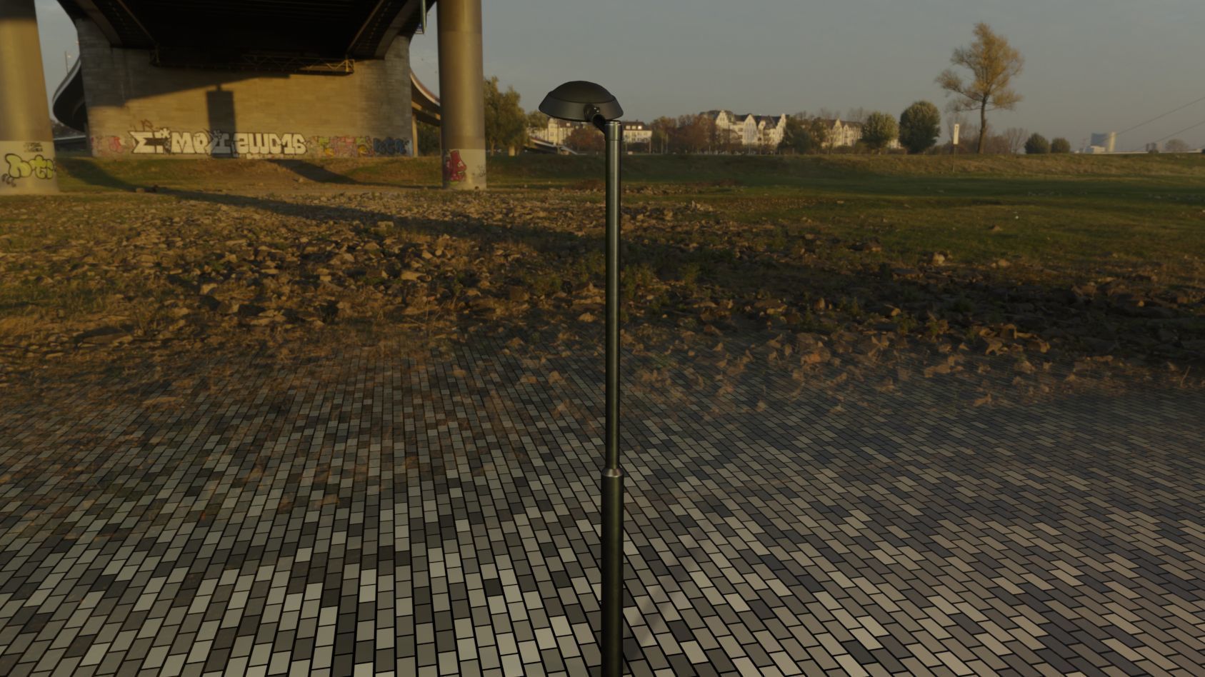 Street Light 15 version 1 3m with pole 3 Low-poly 3D model_55