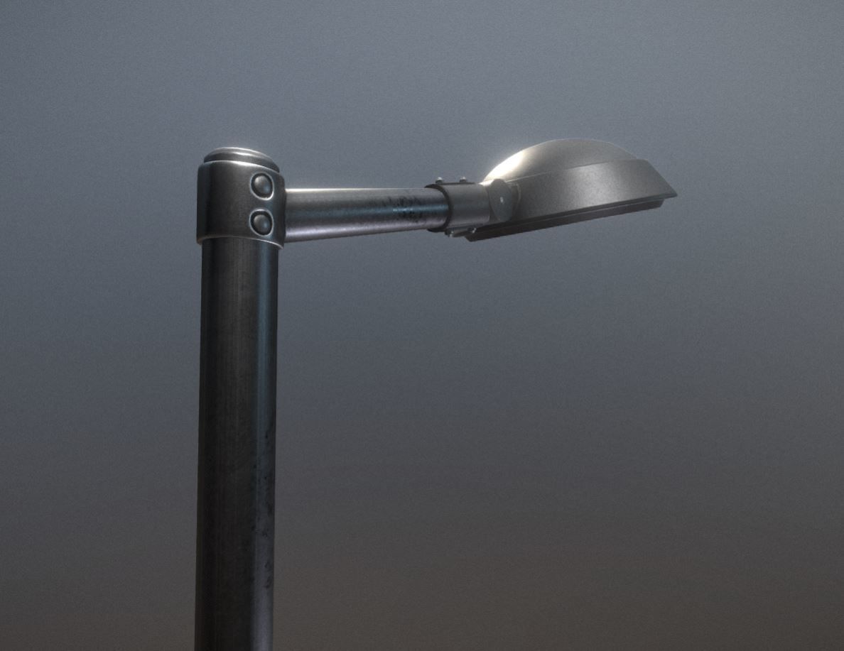 Street Light 15 version 1 3m with pole 3 Low-poly 3D model_6
