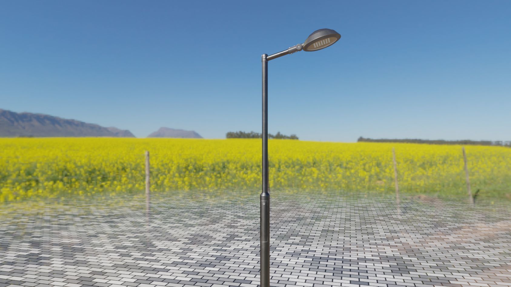 Street Light 15 version 1 3m with pole 3 Low-poly 3D model_36