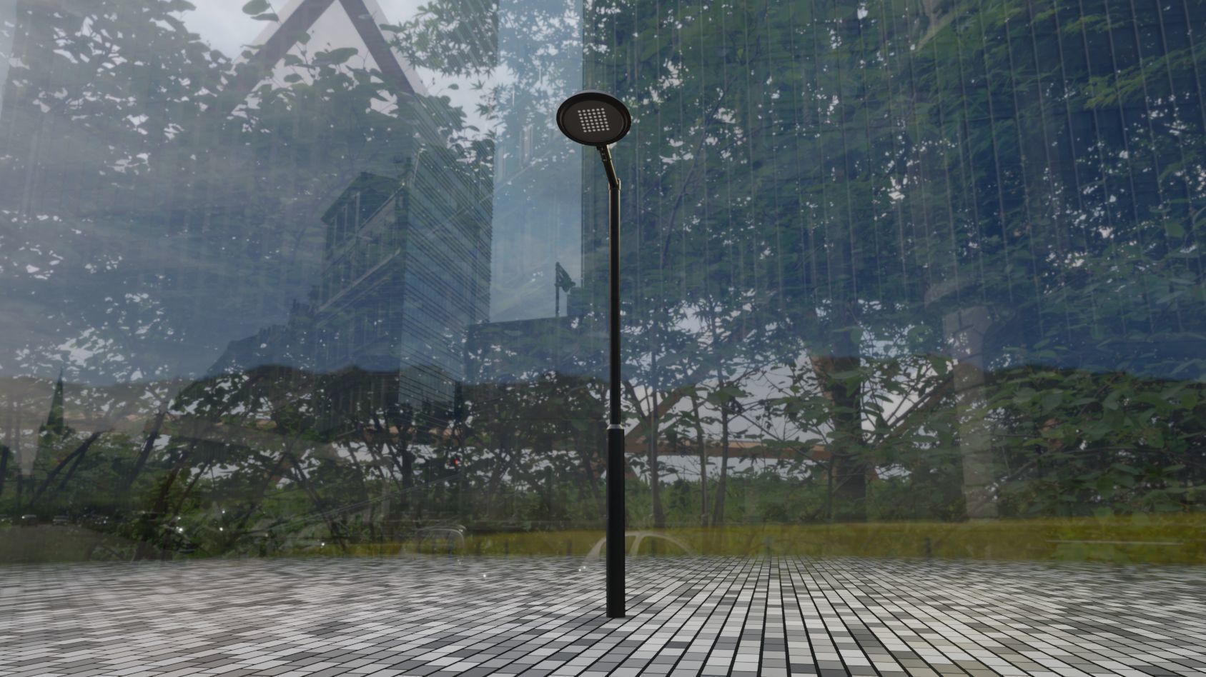 Street Light 15 version 1 3m with pole 3 Low-poly 3D model_42