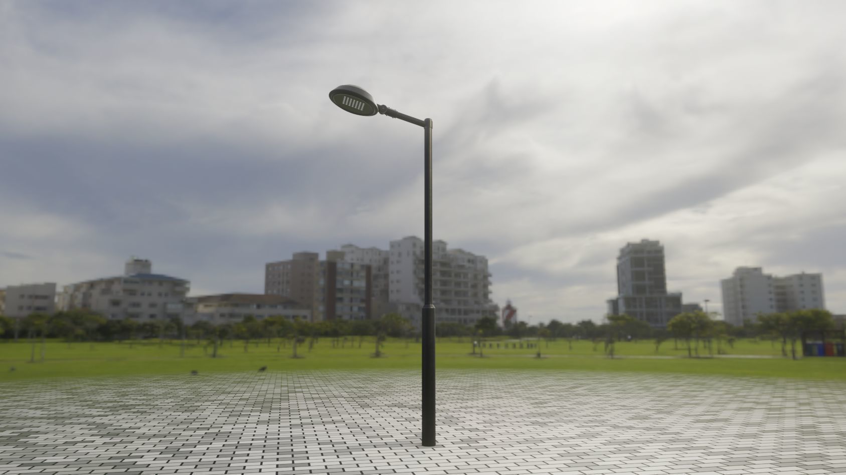 Street Light 15 version 1 3m with pole 3 Low-poly 3D model_47