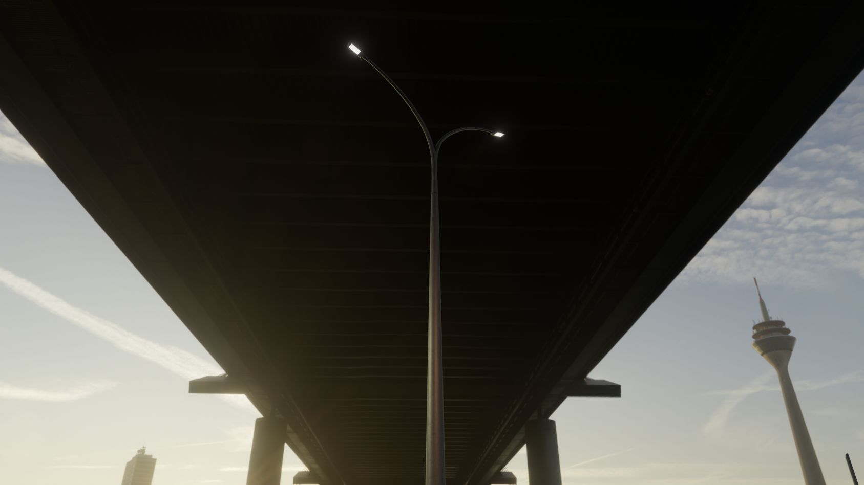 Street Light 12 version 16 10m with pole 4 Low-poly 3D model_17