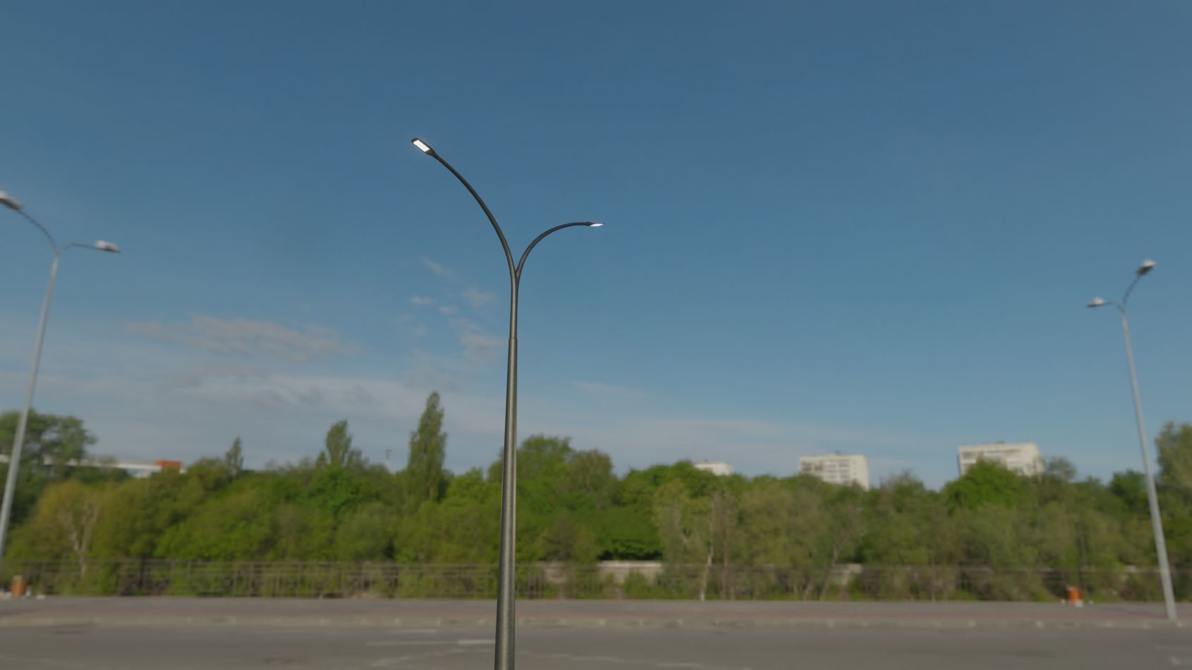 Street Light 12 version 16 10m with pole 4 Low-poly 3D model_66