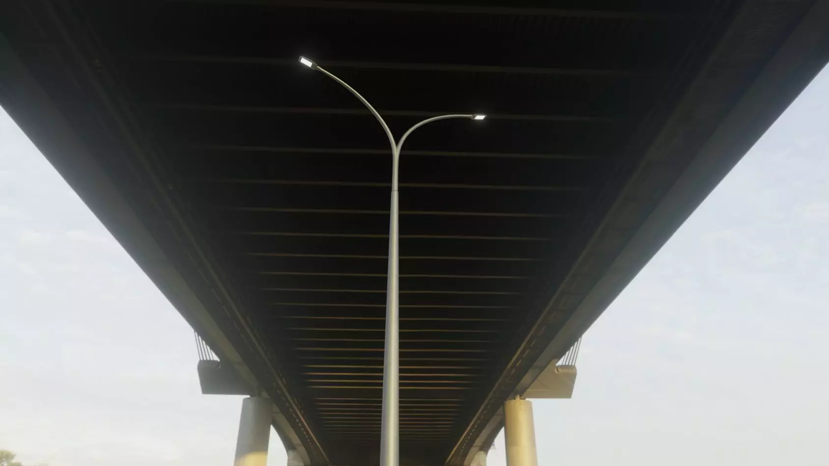 Street Light 12 version 16 10m with pole 4 Low-poly 3D model_0