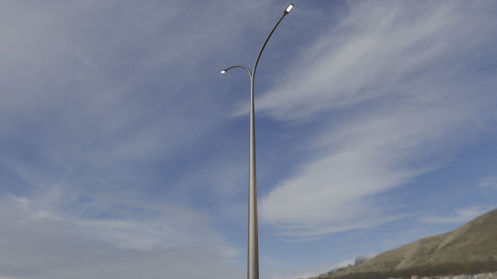 Street Light 12 version 16 10m with pole 4 Low-poly 3D model_9
