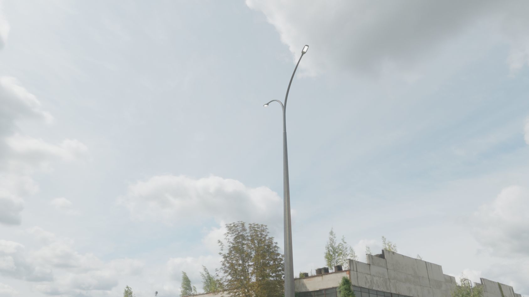 Street Light 12 version 16 10m with pole 4 Low-poly 3D model_43