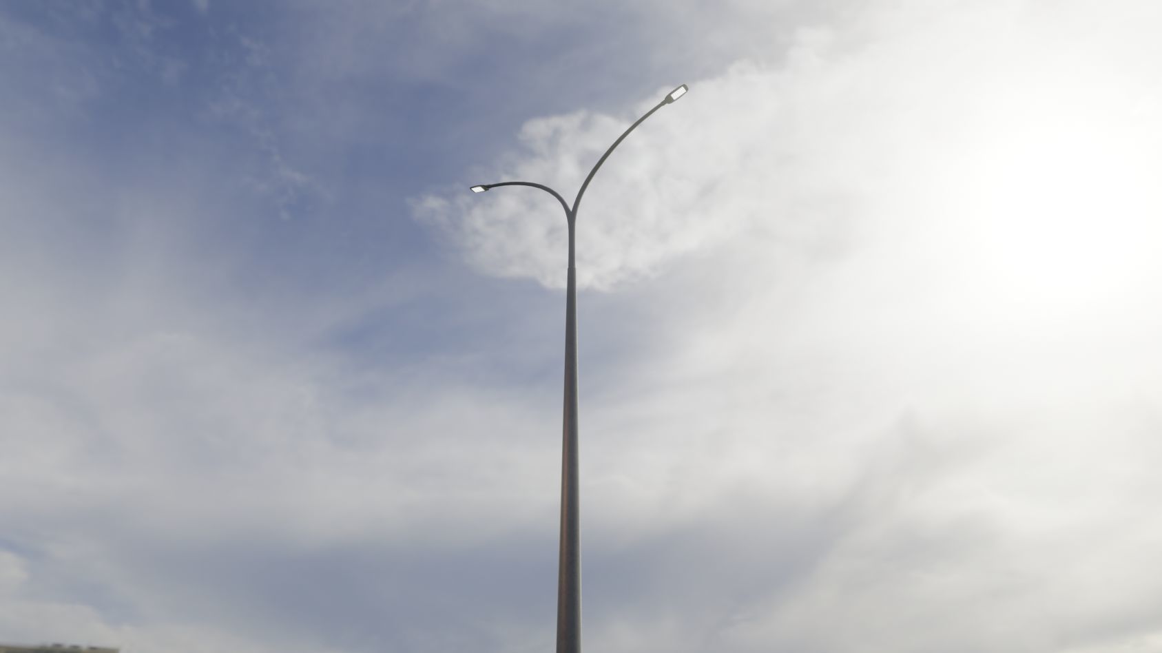Street Light 12 version 16 10m with pole 4 Low-poly 3D model_24