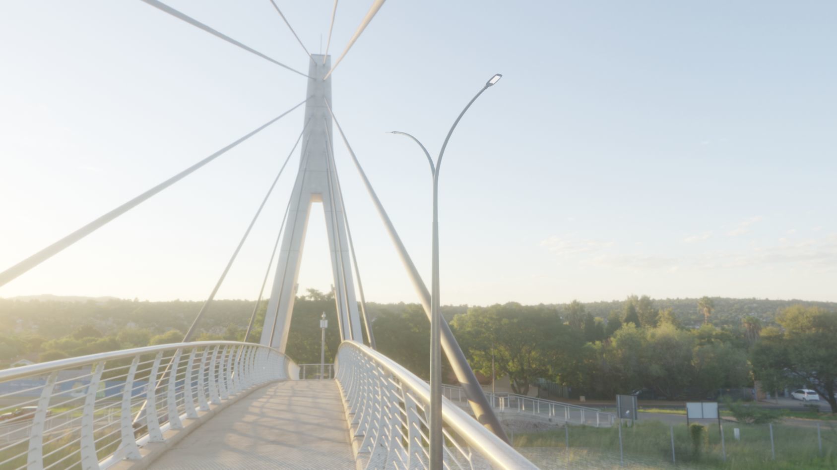 Street Light 12 version 16 10m with pole 4 Low-poly 3D model_75