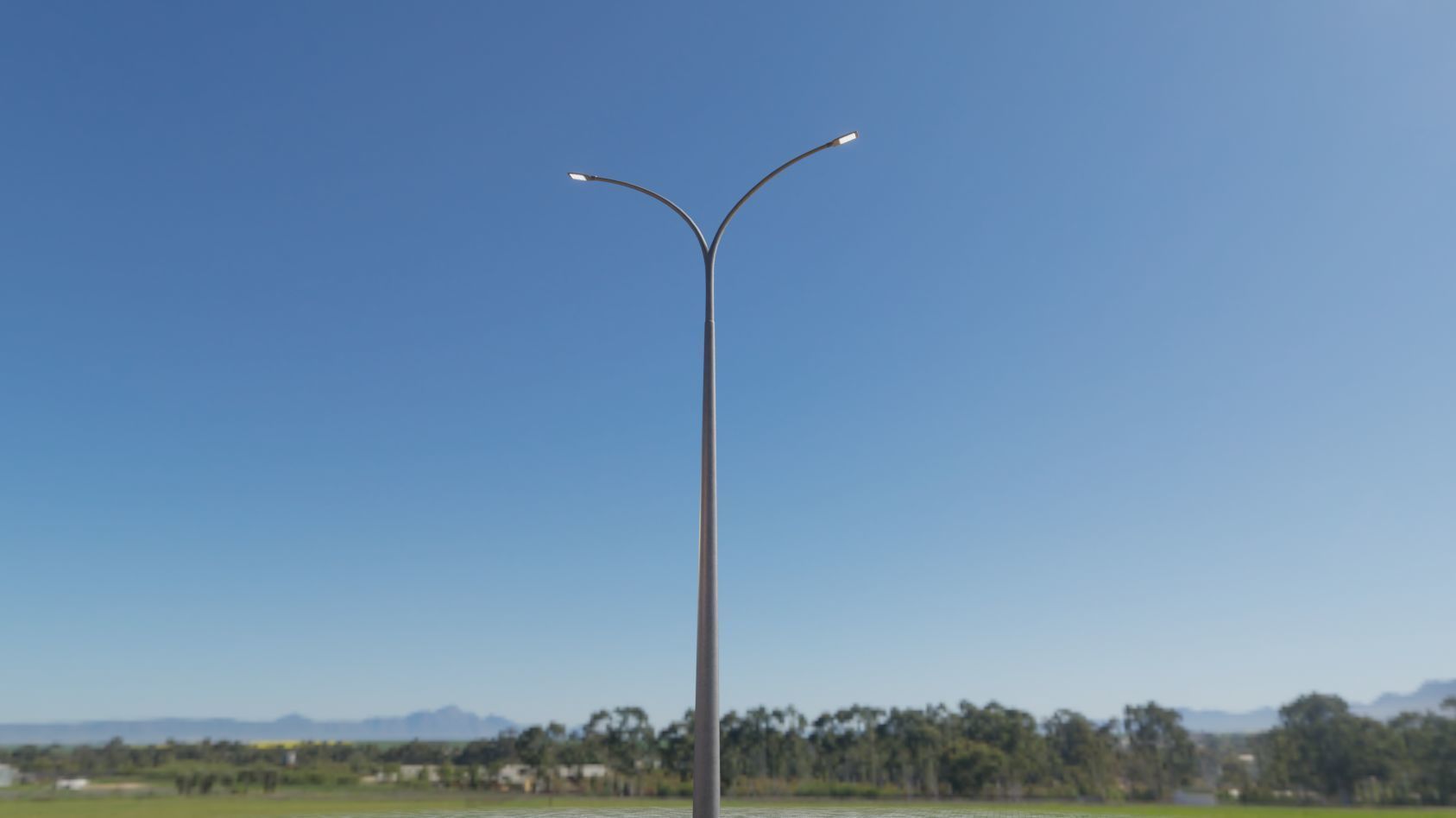 Street Light 12 version 16 10m with pole 4 Low-poly 3D model_55
