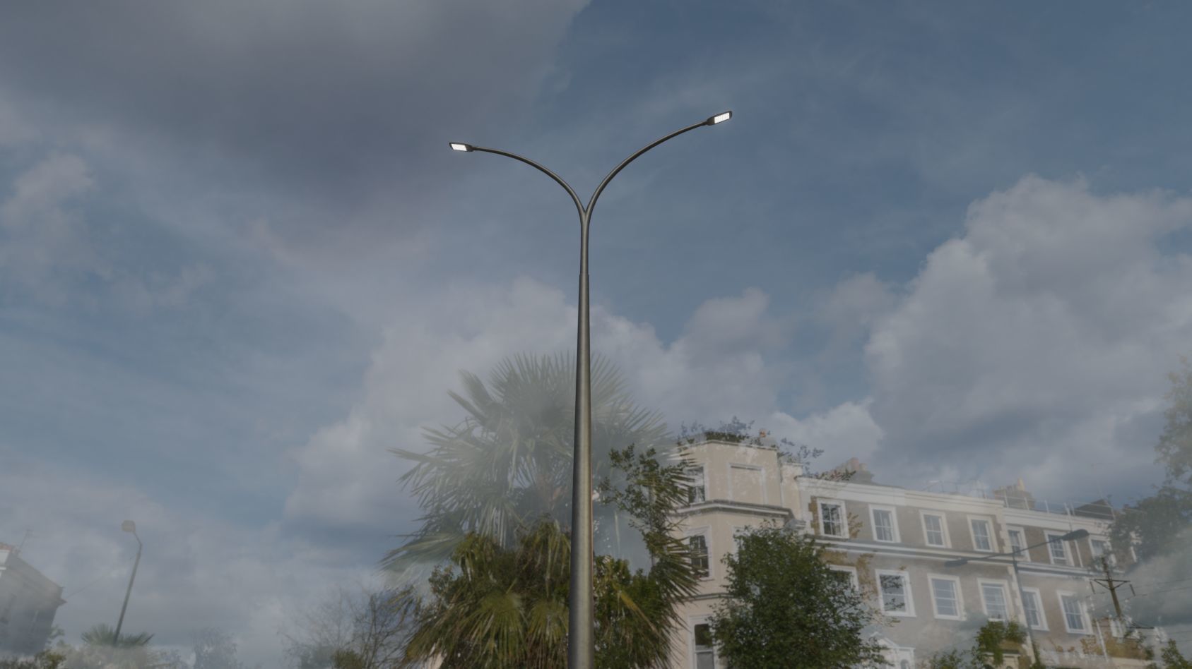 Street Light 12 version 16 10m with pole 4 Low-poly 3D model_2