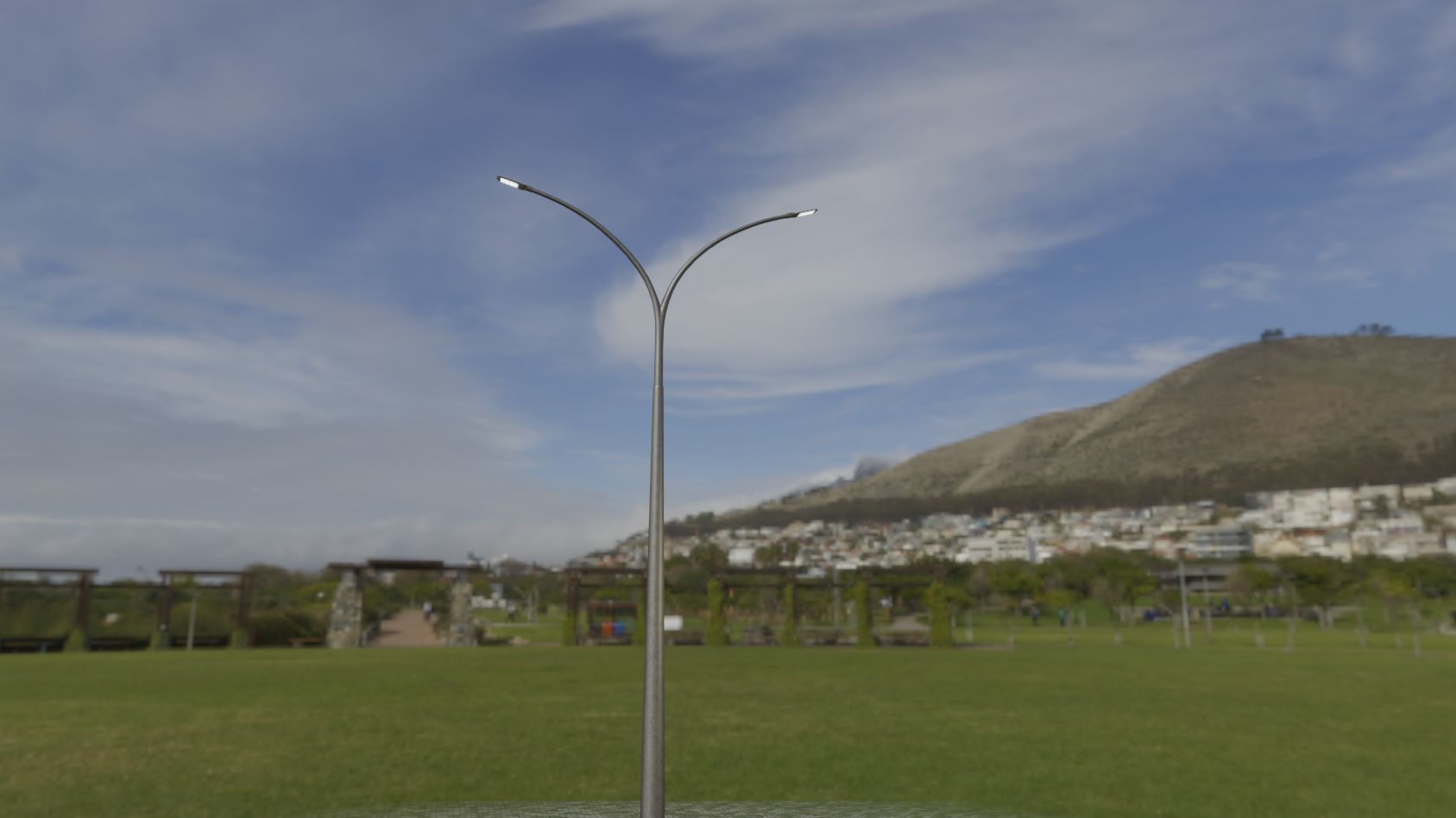 Street Light 12 version 16 10m with pole 4 Low-poly 3D model_69