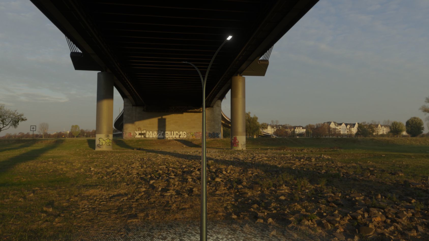 Street Light 12 version 16 10m with pole 4 Low-poly 3D model_92