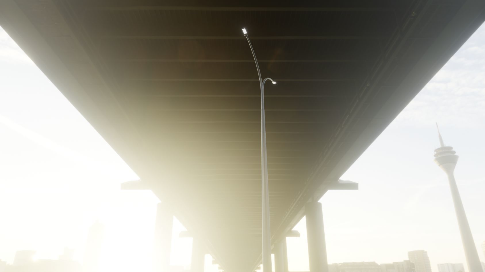 Street Light 12 version 16 10m with pole 4 Low-poly 3D model_47
