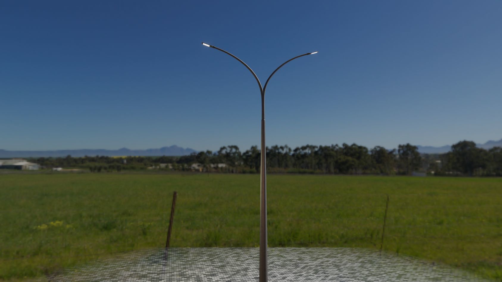 Street Light 12 version 16 10m with pole 4 Low-poly 3D model_85