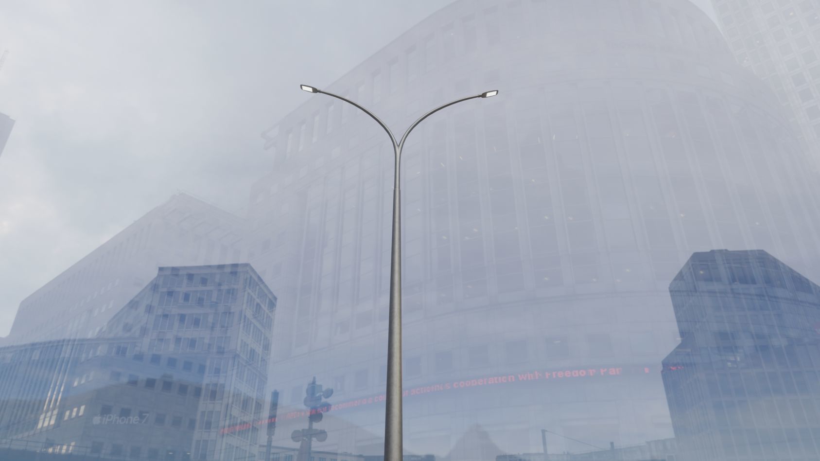 Street Light 12 version 16 10m with pole 4 Low-poly 3D model_6