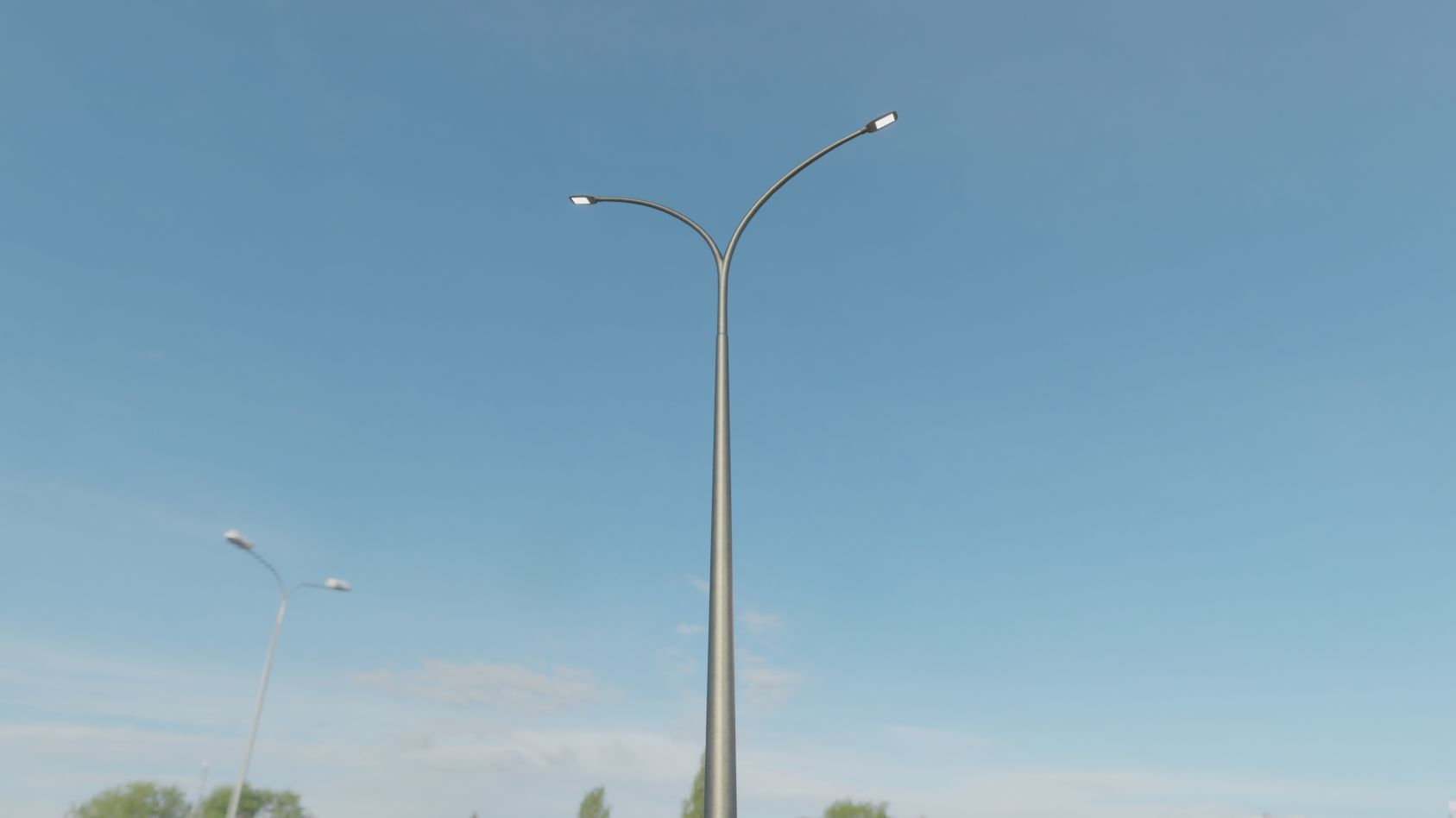 Street Light 12 version 16 10m with pole 4 Low-poly 3D model_1
