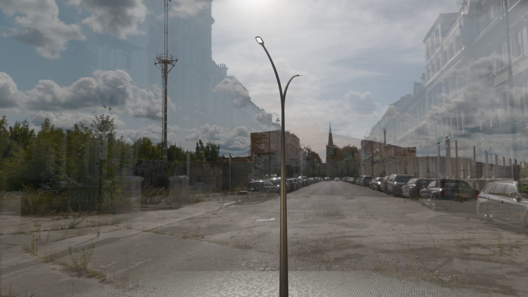 Street Light 12 version 16 10m with pole 4 Low-poly 3D model_80